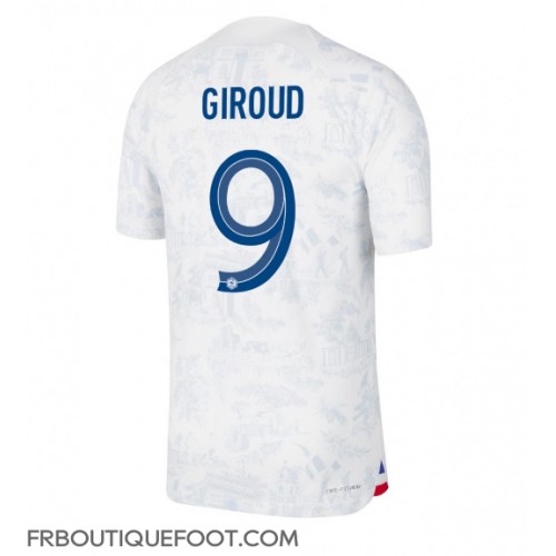 Maillot de foot France Olivier Giroud #9 Extérieur vêtements Monde 2022 Manches Courtes